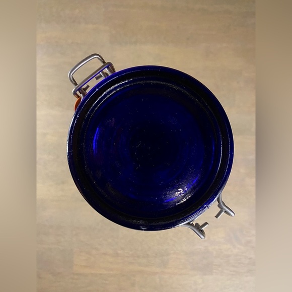Pier 1 Italy Cobalt Blue Glass Spaghetti Jar Casadis Milano Bail Trigger Vintage - Picture 6 of 11
